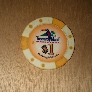 Orange and White Poker Chip